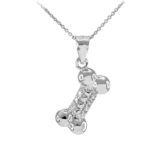 .925 Sterling Silver Dog Bone Pendant Necklace