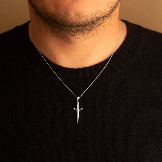 925 Sterling Silver Sword Necklace | Factory Direct Jewelry