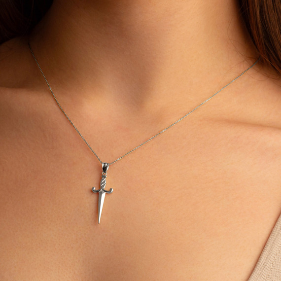 925 Sterling Silver Sword Necklace | Factory Direct Jewelry