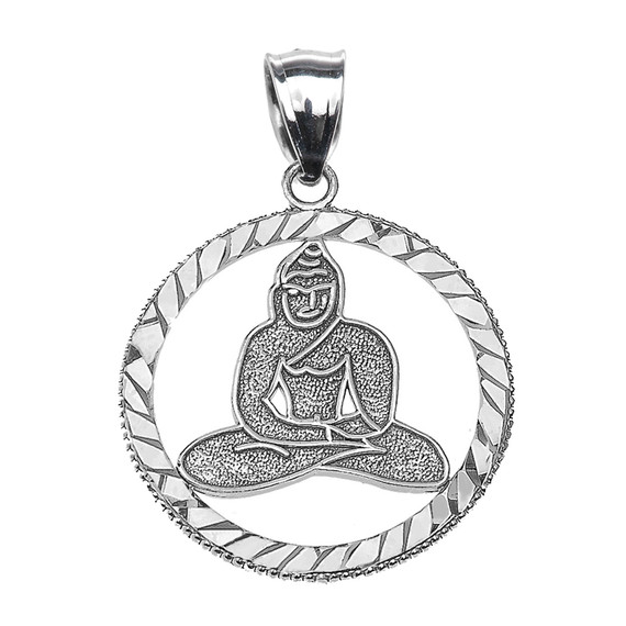 Sterling Silver Meditating Buddha Pendant Necklace