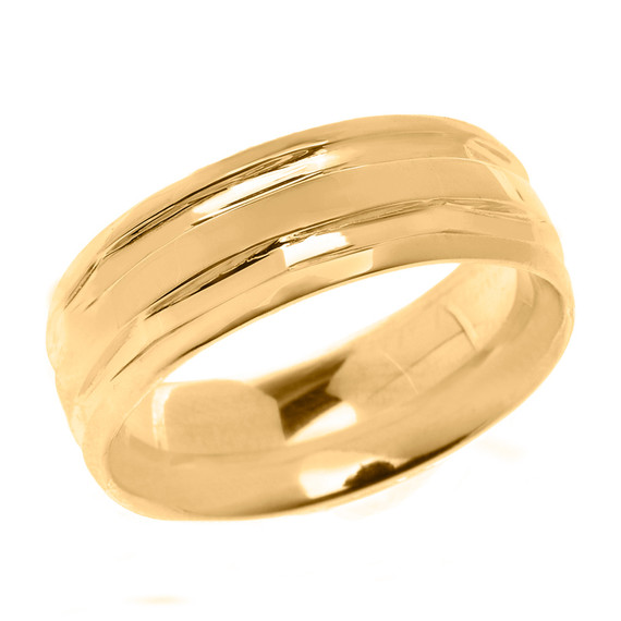 Gold Comfort Fit Modern Wedding Band