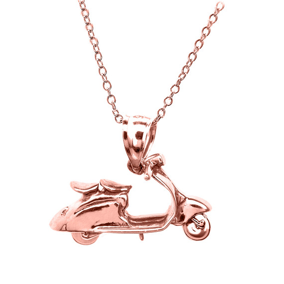 Rose Gold Scooter Pendant Necklace