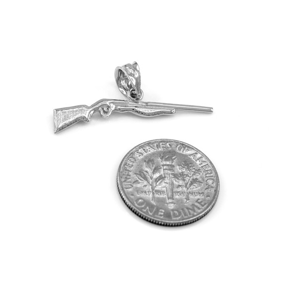 Dainty .925 Sterling Silver Shotgun Charm Pendant Necklace