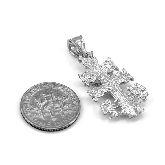 925 Sterling Silver Caravaca Crucifix Cross Charm Pendant Necklace