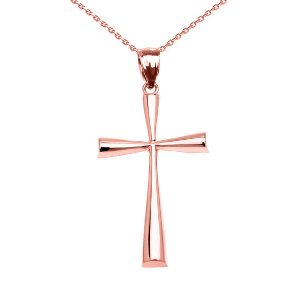 Gold Beautiful Cross Pendant Necklace (Available In Yellow/Rose/White Gold)