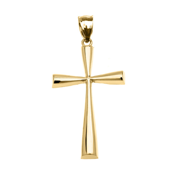 Yellow Gold Beautiful Cross Pendant Necklace