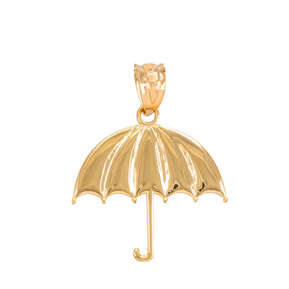 Gold Open Umbrella Pendant Necklace (Available in Yellow/Rose/White Gold)