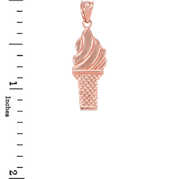 Rose Gold Ice Cream Cone Charm Necklace