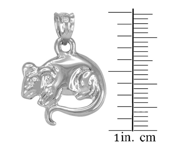 Sterling Silver Rat Mouse Charm Necklace