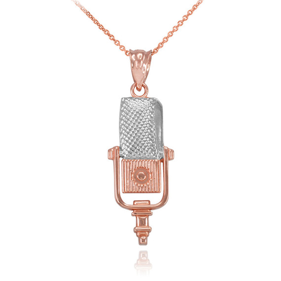 Gold Studio Microphone Pendant Necklace