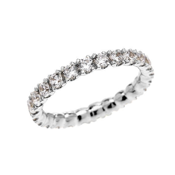 1.5 Carat Diamond Stackable Wedding Band in 14K White Gold