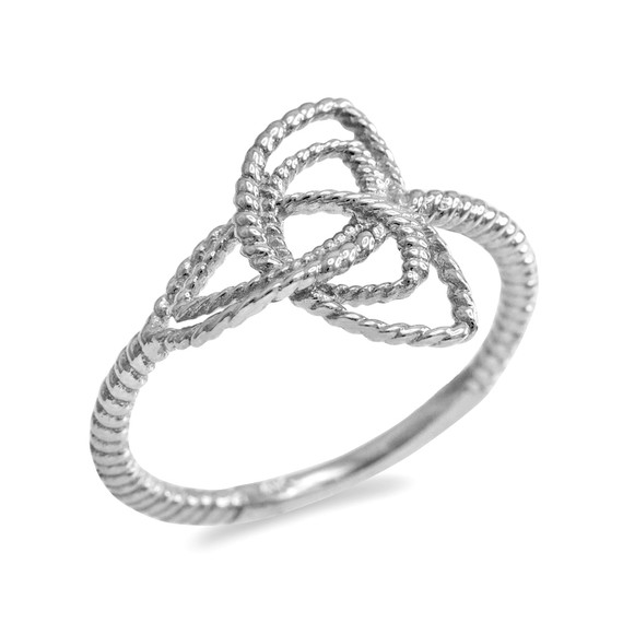 Silver Triquetra Celtic Knot Promise Ring