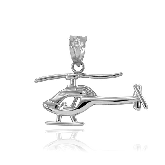 Polished Sterling Silver Helicopter Pendant