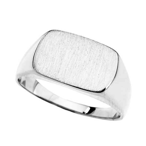 White Gold Rectangular Signet Ring