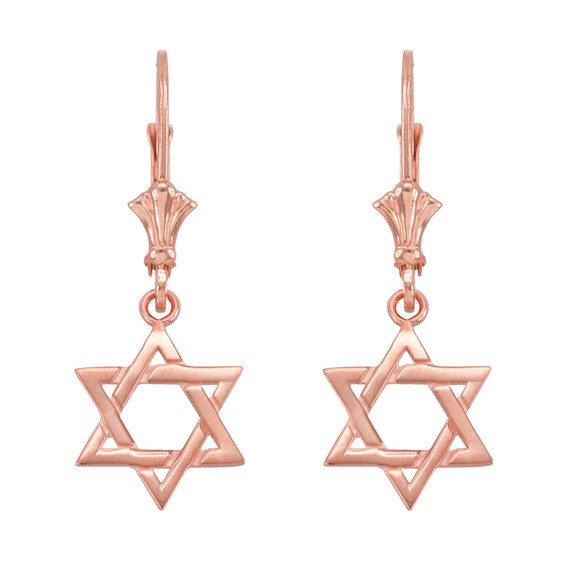 Gold Jewish Star of David Earrings(Available in Yellow/Rose/White Gold)