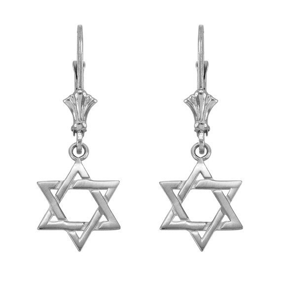 Sterling Silver Jewish Star of David Earrings