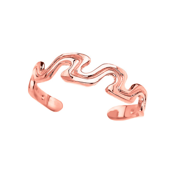 Rose Gold Wave Design Toe Ring