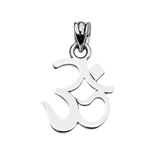 OHM (OM) Ganesh Pendant Necklace in White Gold