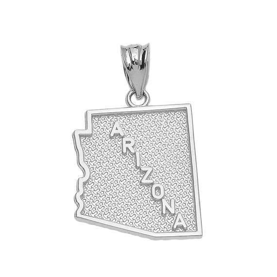 Gold Arizona State Map Pendant Necklace(Available In Yellow/Rose/White Gold)