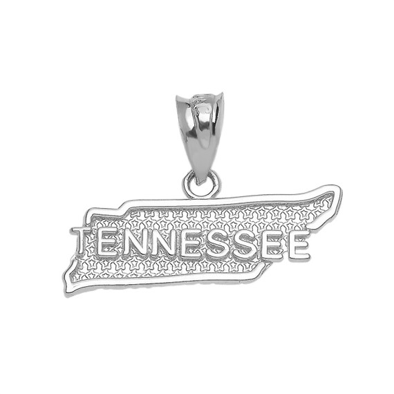 Sterling Silver Tennessee State Map Pendant Necklace