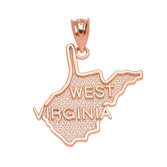 Gold West Virginia State Map Pendant Necklace (Available in Yellow, White and Rose)