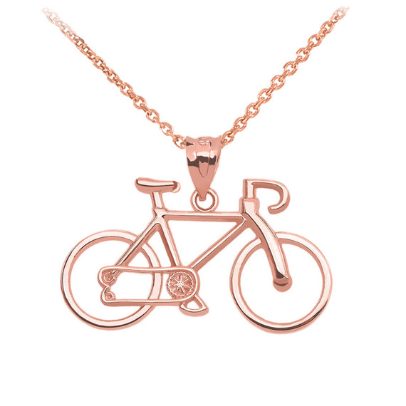 Gold Bicycle Pendant Necklace | Factory Direct Jewelry