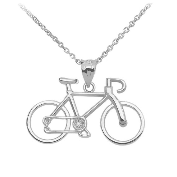 Gold Bicycle Pendant Necklace (Available in Yellow/Rose/White Gold)