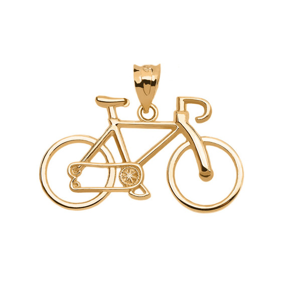 Gold Bicycle Pendant Necklace | Factory Direct Jewelry