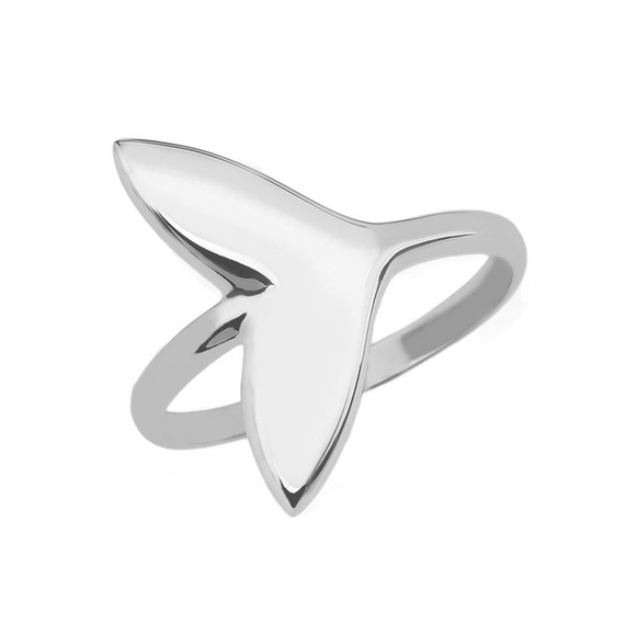 White Gold Whale Tail Ring