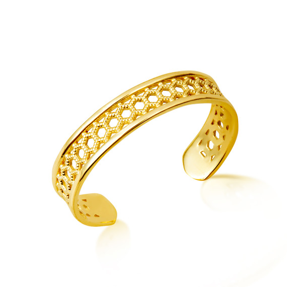 Gold Woman's Modern Chainmail Toe Ring