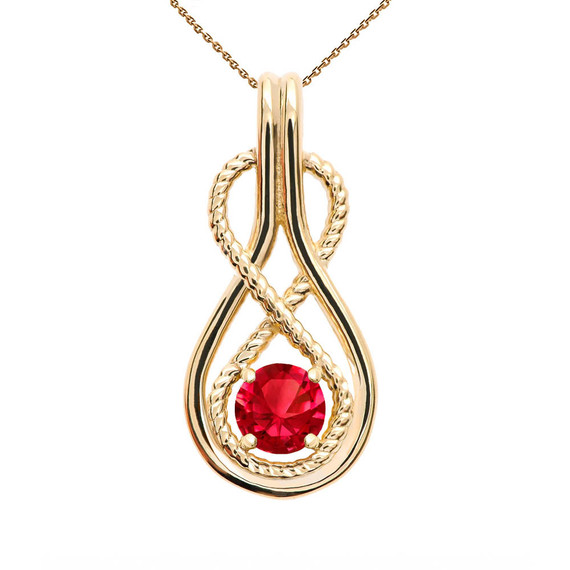 10K/14K Gold Infinity Birthstone Necklace (Available in Yellow/Rose/White Gold)