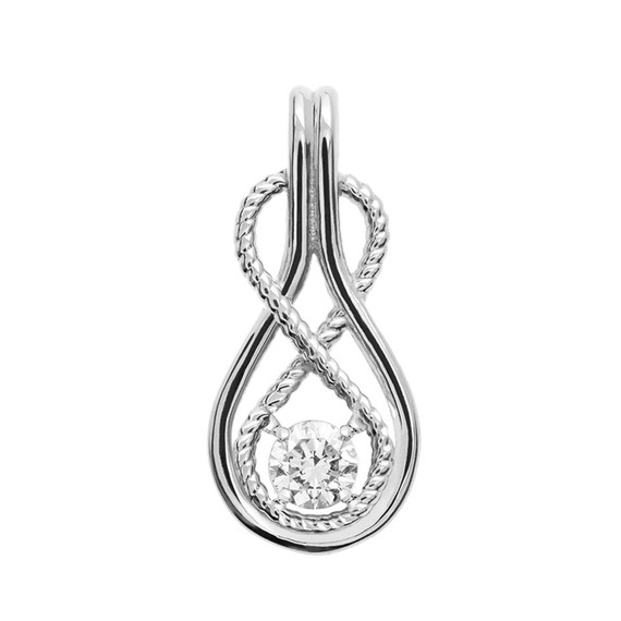 Infinity Rope Diamond Gold Pendant Necklace (Available in Yellow/Rose/White Gold)