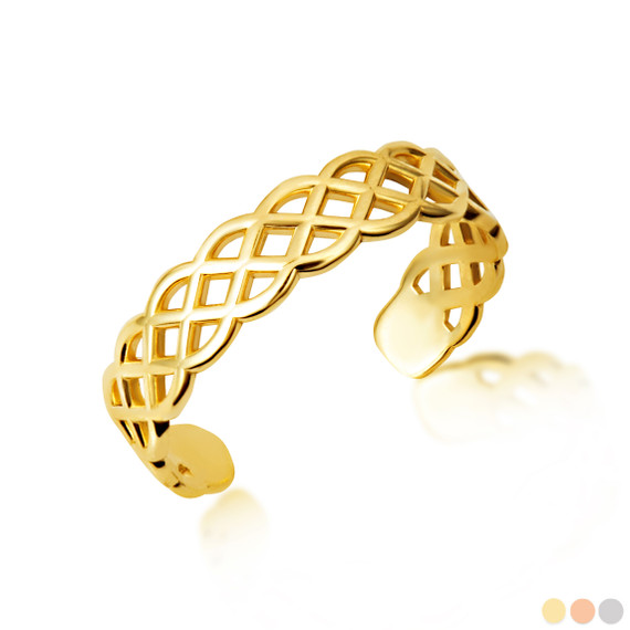 Gold Woman's Symbolic Trinity Knot Toe Ring