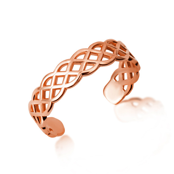 Rose Gold Woman's Symbolic Trinity Knot Toe Ring