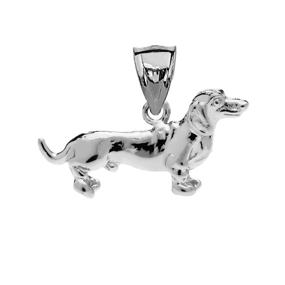 White Gold Dachshund Pendant