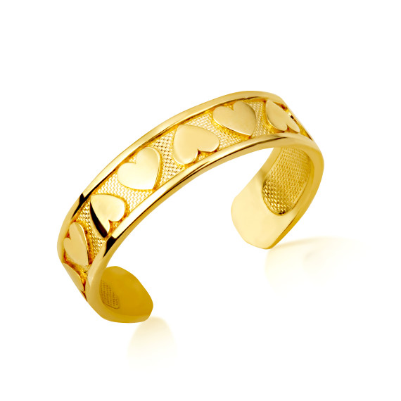 Gold Woman's Symbol of Affection Heat Toe Ring