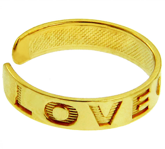 Solid Gold "LOVE"  Toe Rings(Available in Yellow/White Gold)