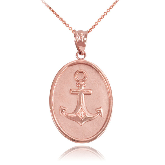 Rose Gold Anchor Pendant Necklace