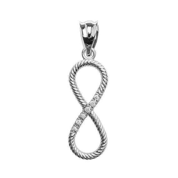 Diamond Rope Infinity White Gold Pendant Necklace