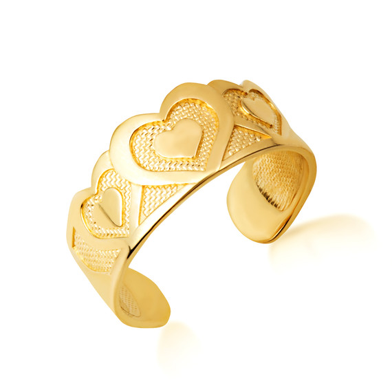 Gold Woman's Captivating Heart Toe Ring