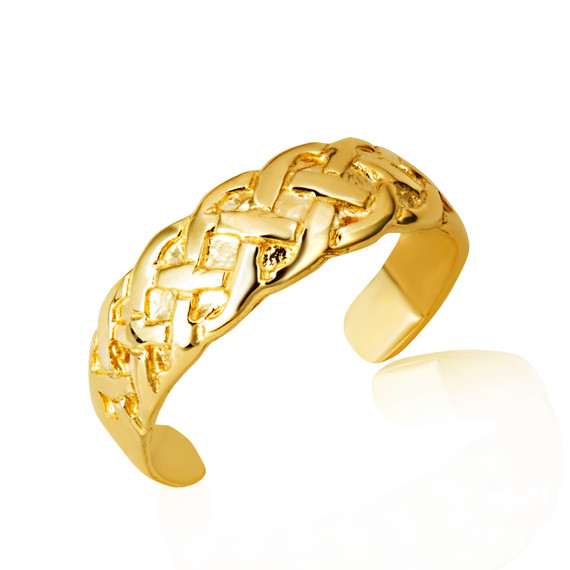 Gold Woman's Interwoven Trinity Knot Toe Ring