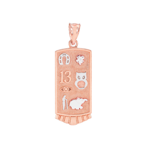 Two-tone Rose Gold Lucky Pendant Necklace