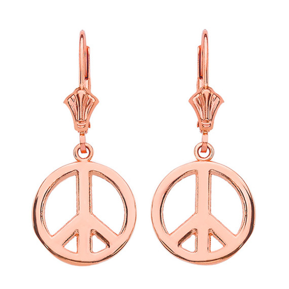 Boho Peace Sign Earrings(Available in Yellow/Rose/White Gold)