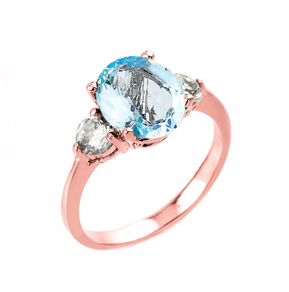 Gold Birthstone and White Topaz Ring (Available in Yellow/Rose/White Gold)
