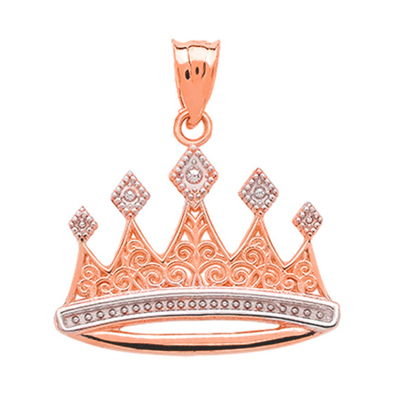 Yellow Gold Royal Crown Necklace Pendant