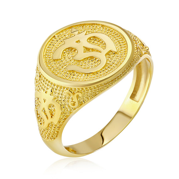 Gold Om Symbol Harmony Men's Ring