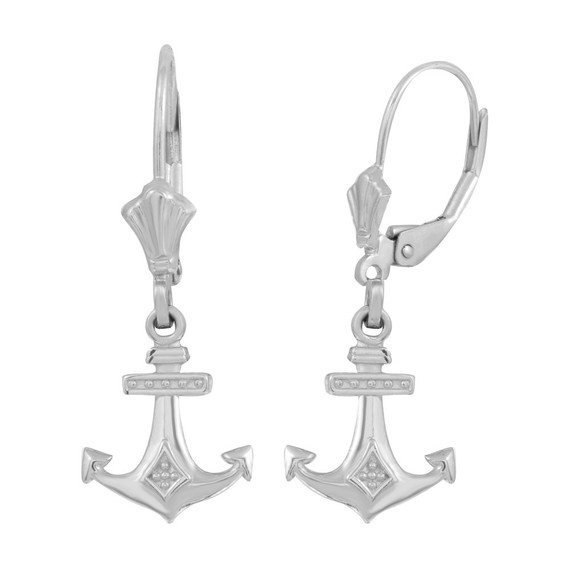 Gold Anchor Nautical Earring Set(Available in Yellow/Rose/White Gold)