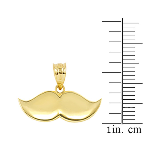 Gold Mustache Charm Pendant Necklace (Available in Yellow/Rose/White Gold)