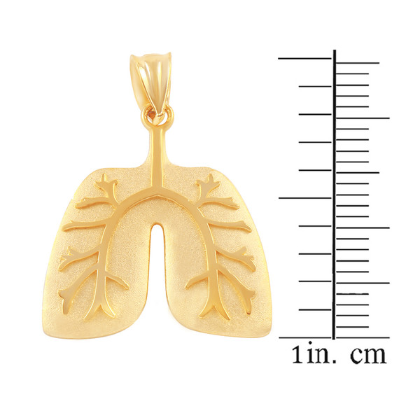Gold Human Lungs  Anatomy Pendant Necklace (Available in Yellow/Rose/White Gold)