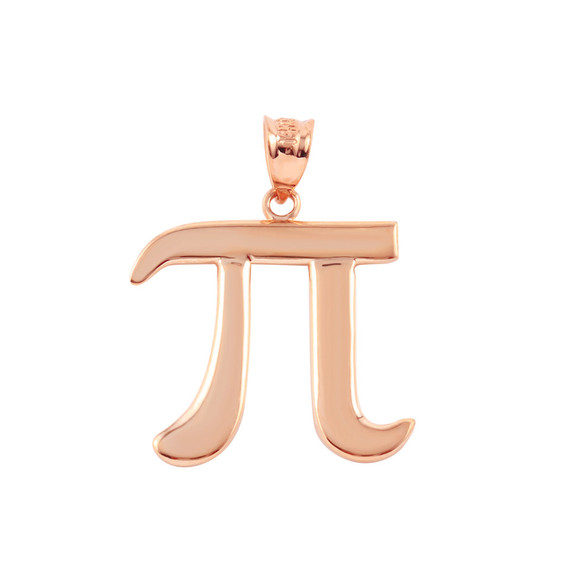 Gold Pi Symbol Math Pendant Necklace (Available in Yellow/Rose/White Gold)